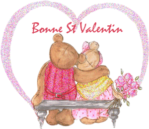 Gif animé bonne Saint Valentin oursons amoureux